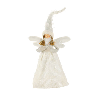 Figurine en tissu fille ange assis