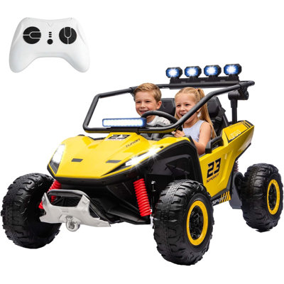 24V Kids Big Utv 2-Seater With 4X200W Motor, 3-6Mph Ride On Car, Remote Control, Music Function, 4 Spring Suspension For Ages 3-8