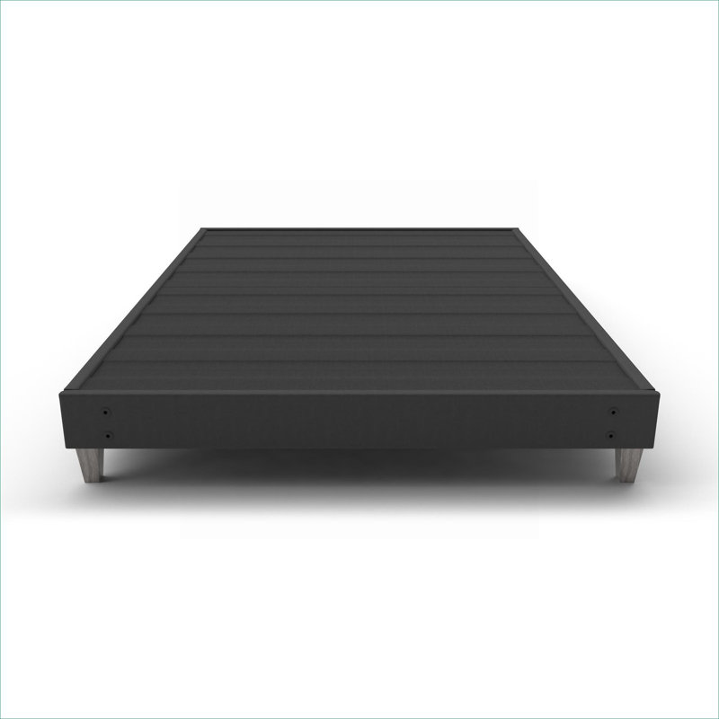 Upholstered Bed Frame Foundation, Gray-Toned Cal King, Tool-Free Quick Setup for Residential Bedroom Use, California King