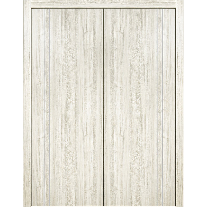 Double porte intérieure stratifiée HG-002VR, Bois d'aloès clair, 36 po x 80 po, Réversible