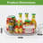 Deriona Lazy Susan Turntable Organizer for Refrigerator, Clear Rectangular Fridge Organizer Storage