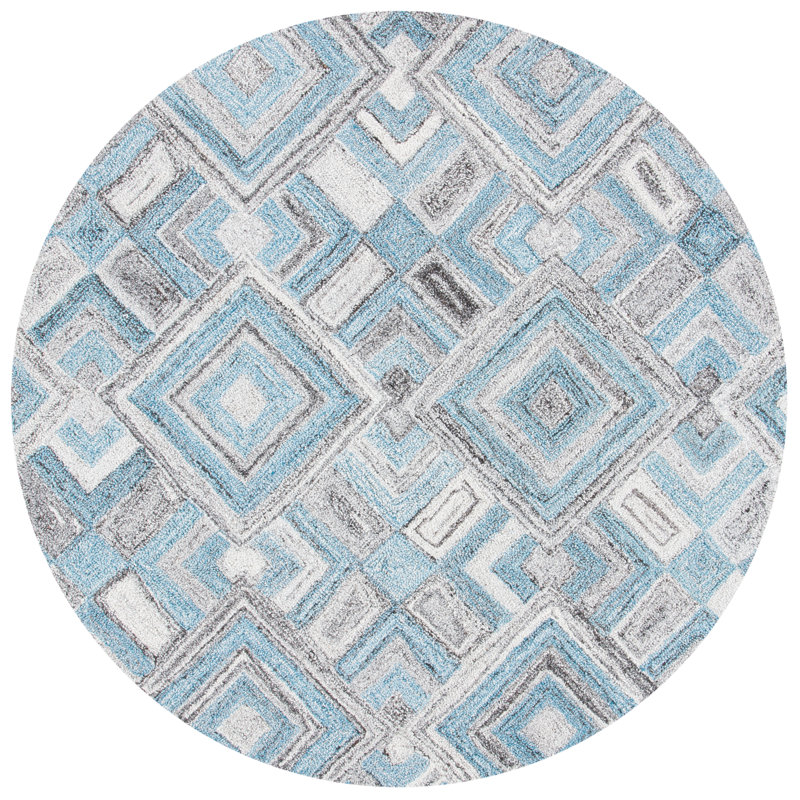 Glencoe Hand Tufted Performance Geometric Rug, Round 6'