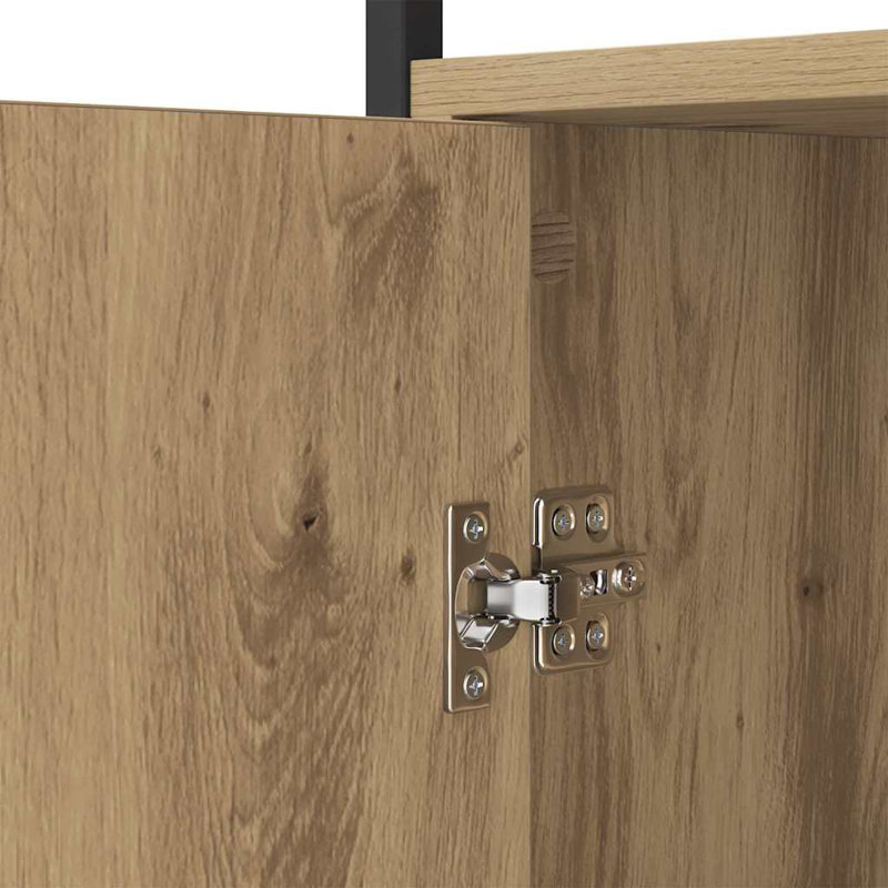  Sideboard Black Oak 100 X 35 X 80 Cm Engineered Wood, Artisan Oak