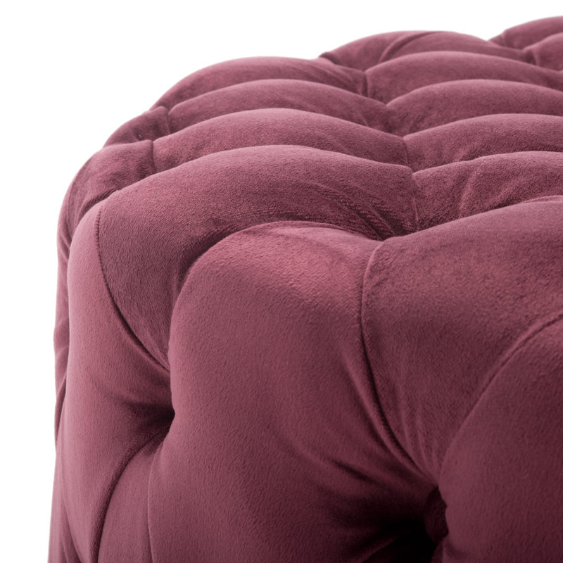 Blech Upholstered Ottoman, Bordeaux Polyester Blend