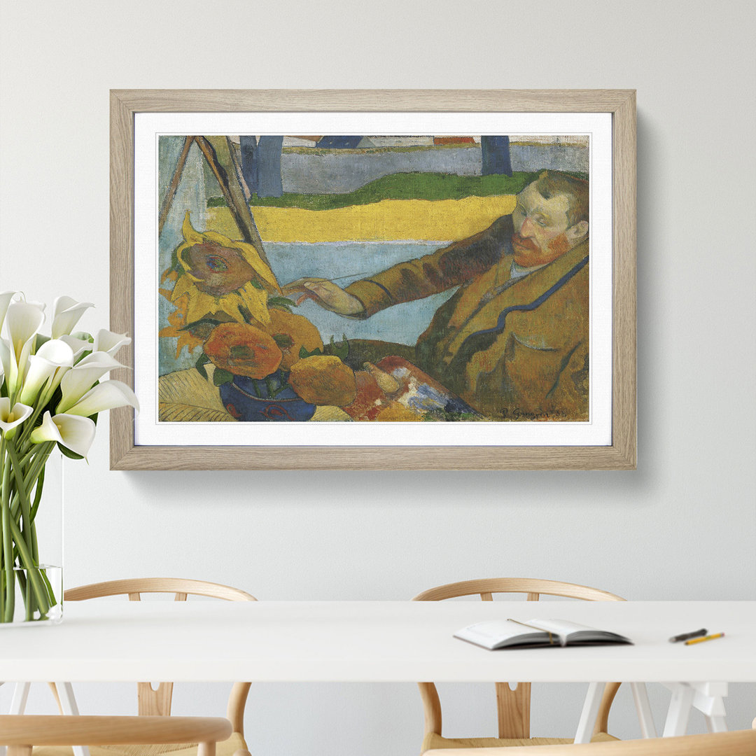 Painting Sunflowers by Vincent Van Gogh - Framed Print