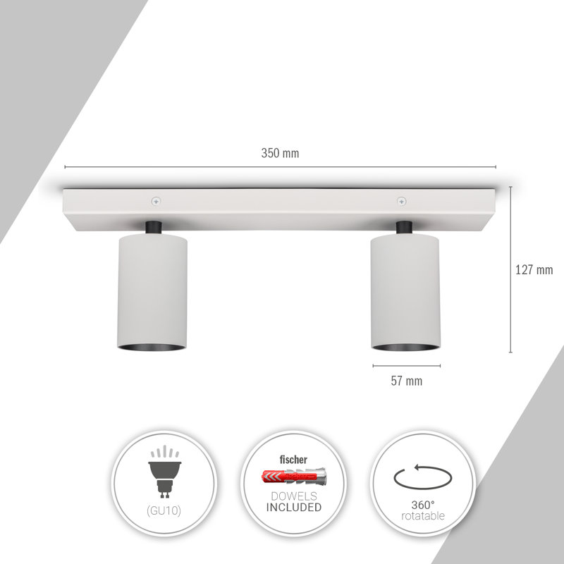 Ishmaan Ceiling Spotlight, White