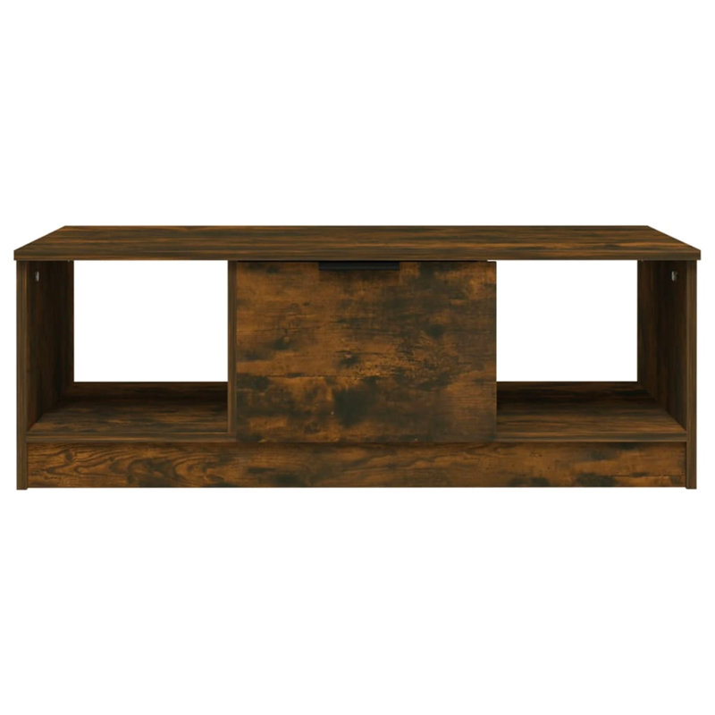 Jeffcott Solid Coffee Table with Storage, Smoked Oak