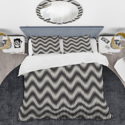 Ensemble de housse de couette en microfibre noir / blanc 3 pièces