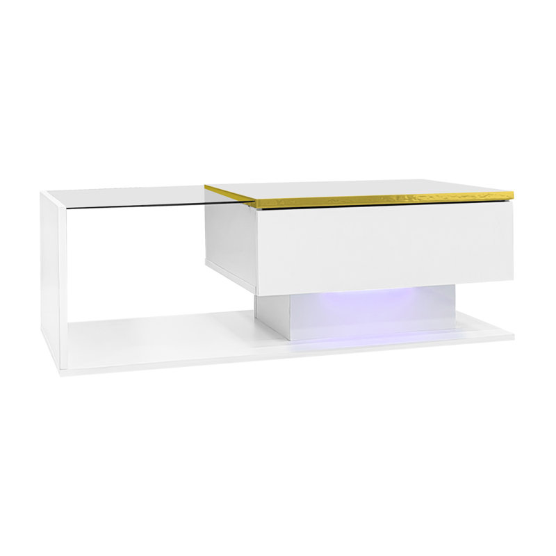 Coffee Table with Storage, White