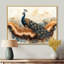 «Hannann Golden Aqua and Wood Peacock Landscape I», art mural paon-15448055-239617168-15448048