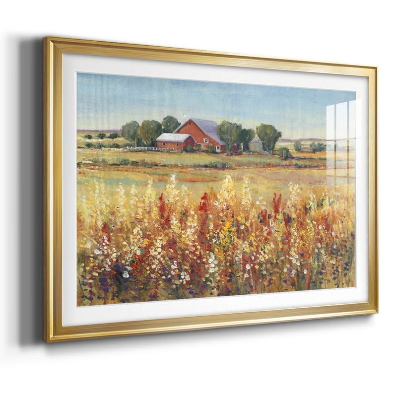 Country View I, reproduction d'art encadrée, Or, H 27 po x l 39 po x P 1,5 po