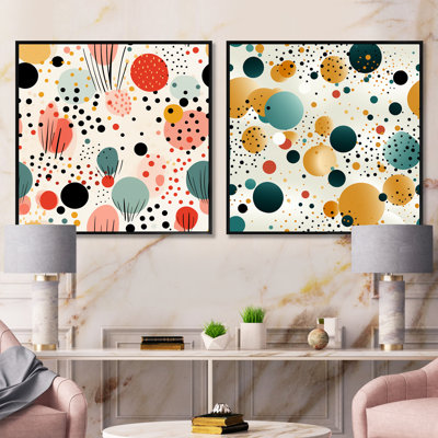 Cidnee - Ensemble de 2 collages carrés à formes abstraites