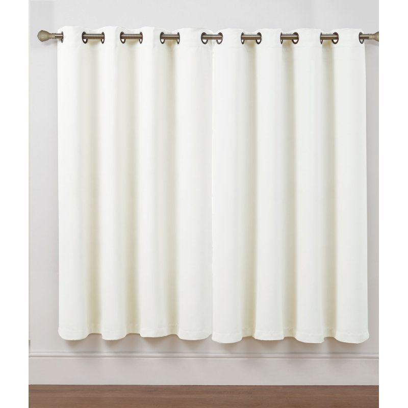 Karn Blackout Curtain Pair, White, 52" W x 63" L