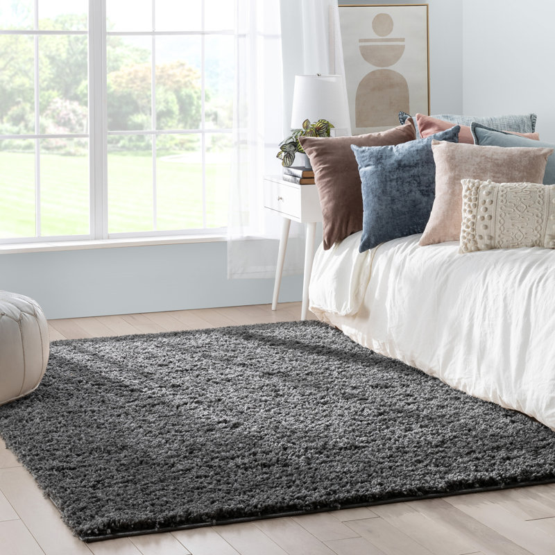 Tapis de couleur unie à poils longs Rizco Performance, Rectangle 6 pi 7 po x 9 pi 6 po