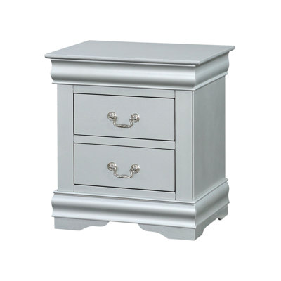 Louis Philippe III Platinum Finish Nightstand