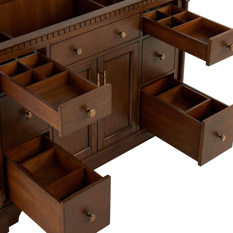 Claudia 48" Mahogany Single Basin Vanity Set with Cabinet, Vanity Top, Carrara Marble, Antique Coffee, 8" Widespread