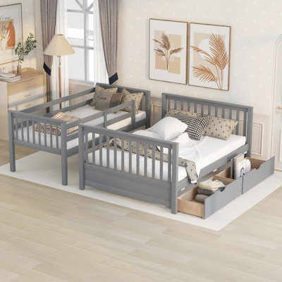 Lit superposé Willow avec toit, conception de maisonnette, structure en pin