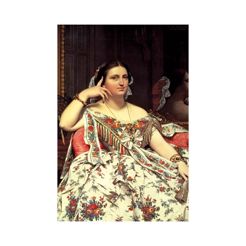 Madame Moitessier by Jean-Auguste-Dominique Ingres - Wrapped Canvas Painting, 20.32 cm H x 30.48 cm W