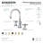 Kingston Brass Governor Two-Handle 3-Hole Deck Mount Widespread Bathroom Faucet with Brass Pop-Up Drain-90612047