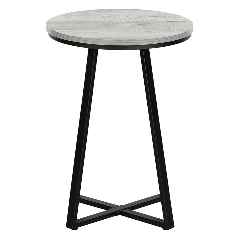 Table d'appoint Contemporary Living - stratifié gris, métal noir, détails de bureau modernes, espace