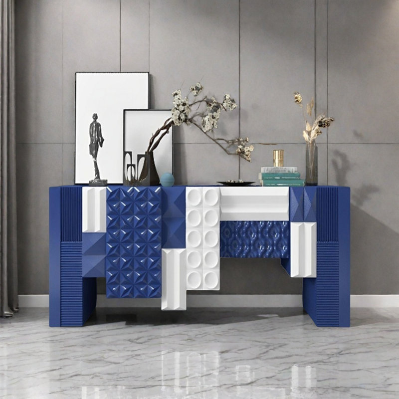 Console Modern Minimalist Art Design, Bleu, H 31,5 po x l 62,99 po x P 15,75 po