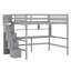 Lit mezzanine avec bureau, tablettes de rangement et escalier-232214092