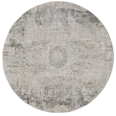 Tapis performance tissé à la machine Peyton Medallion - ivoire / beige - 7 pi 10 po x 10 pi 2 po