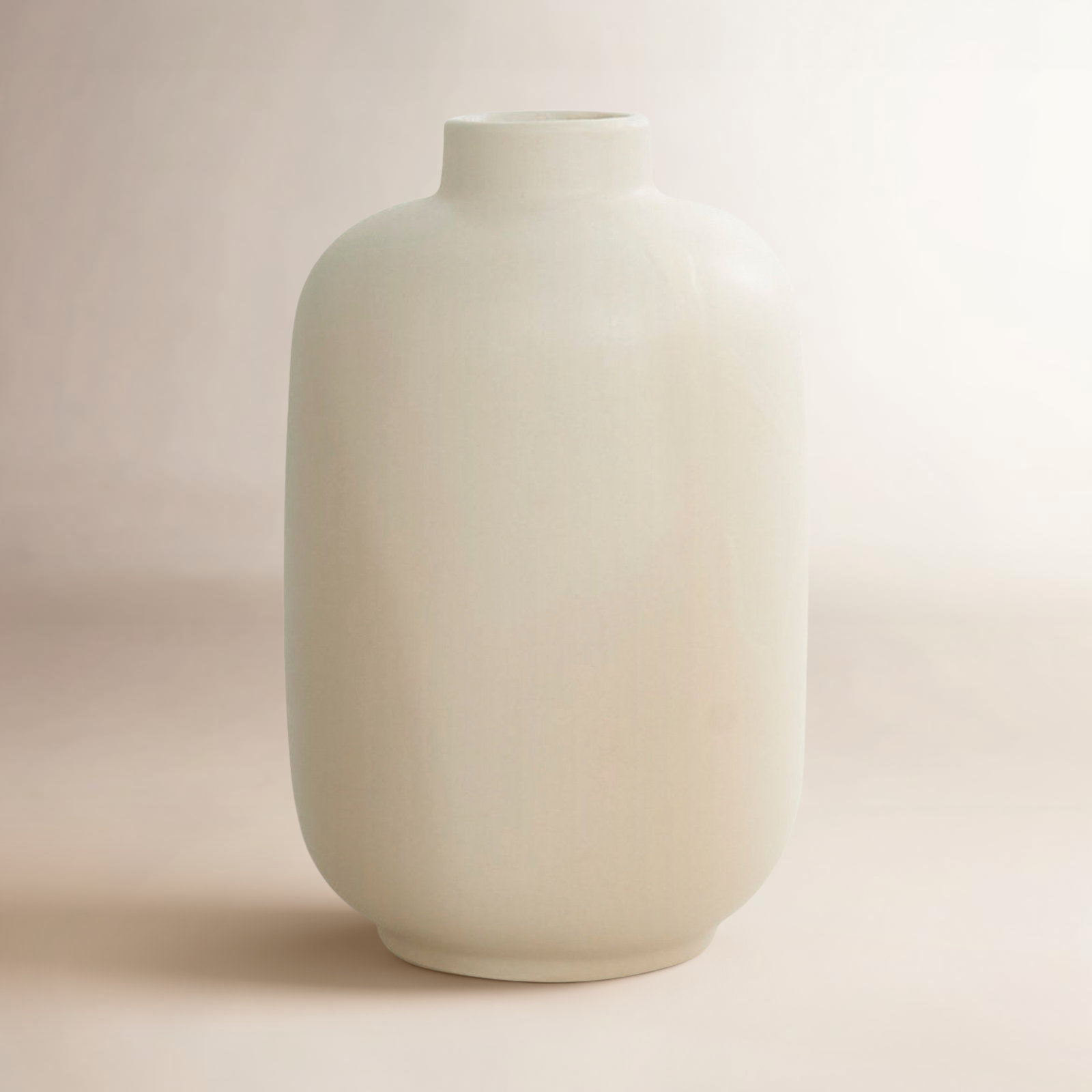 Mable Ceramic Table Vase, White