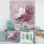 Impression sur toile florale, fleurs mauves et roses rétro - Fleurs mauves et roses II