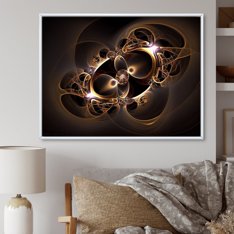 Infinite galaxie - fractales, impressions d'art mural, Cadre flottant blanc, H 16 po x l 32 po x P 1 po
