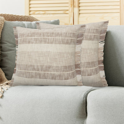 Drus Fringed Throw Pillow Set of 2