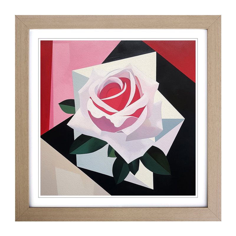 Rose Suprematism No.1 - Framed Print, Oak