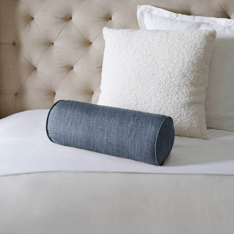  Housse et insert de coussin en polyester pour l'intérieur et l'extérieur, Bleu contemporain, H 8 po x l 20 po