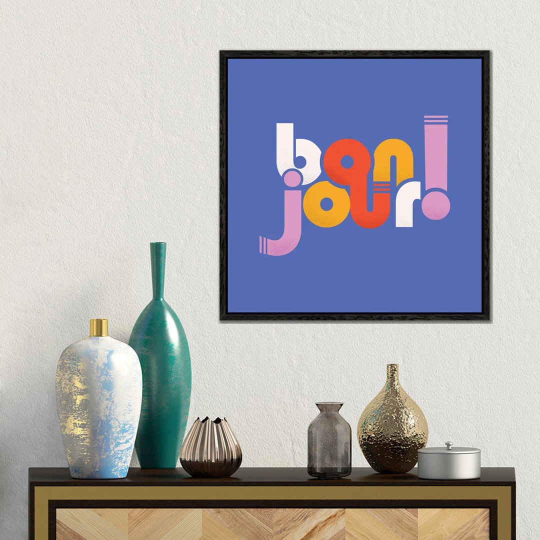 Bonjour French Typography I von Show Me Mars - Gallery-Wrapped Canvas Giclée