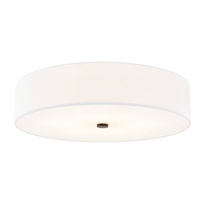 Textile - Plafonnier encastré Classic - Abat-jour en tissu lin - P 30 po x l 30 po x H 7,25 po