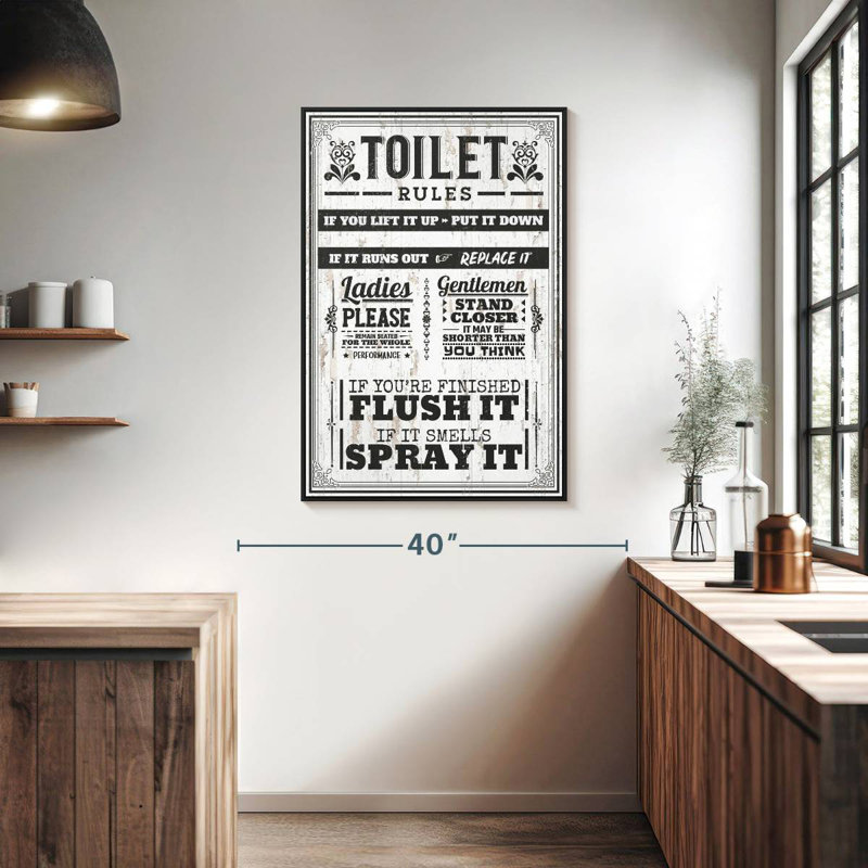 Règles de salle de bain appropriées, Cadre flottant noir, 27 po x 40 po