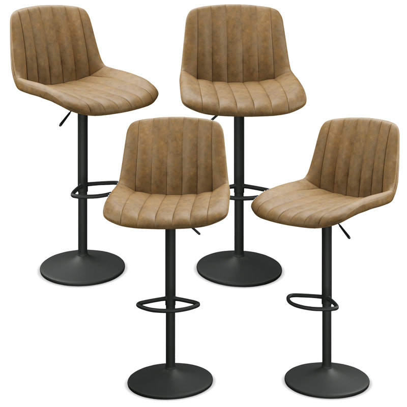 Adjustable Height Bar Stool, Tan