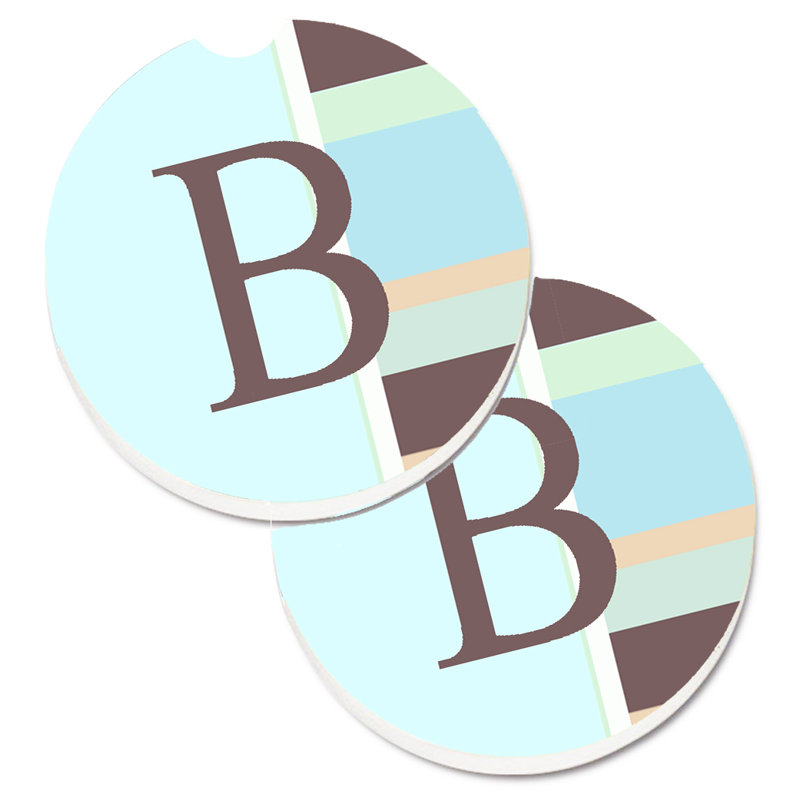 Sous-verre voiture monogramme initial, B, Mauve