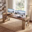 Bureau d'ordinateur 78,7 po de long, bureau en bois pour 2 personnes avec tablette de rangement, convient au bureau à domicile-1000545726