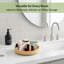 Organisateur de salle de bain rotatif avec 4 compartiments - Base en bambou finition blanche-121300919