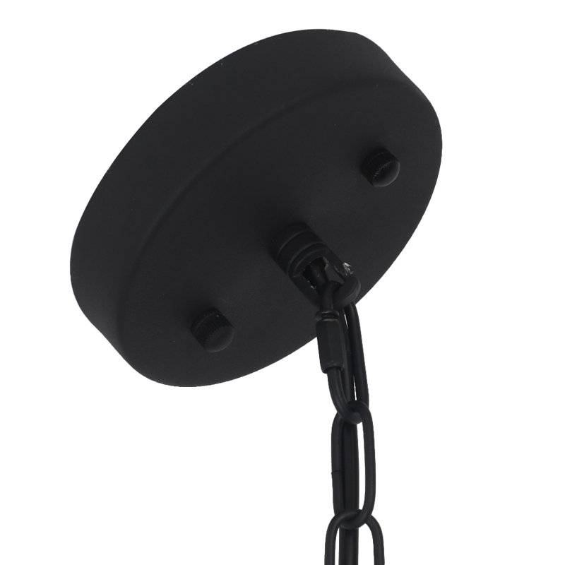 Grand luminaire suspendu surdimensionné industriel moderne en fer forgé à 1 lumière de 17,7 po / 19,7 po / 23,6 po Meghrig
