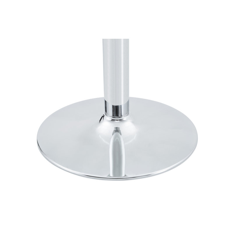 Table basse ronde en verre trempé de 27,5 pouces de diamètre. 17,7 pouces de haut, Argent