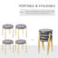 Ensemble de 4 tabourets ronds gris