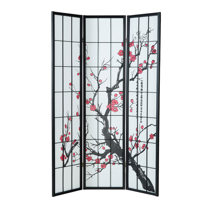 Room Divider Mouffetard Screen Partition Shoji Room Divider Wood, 3 panels