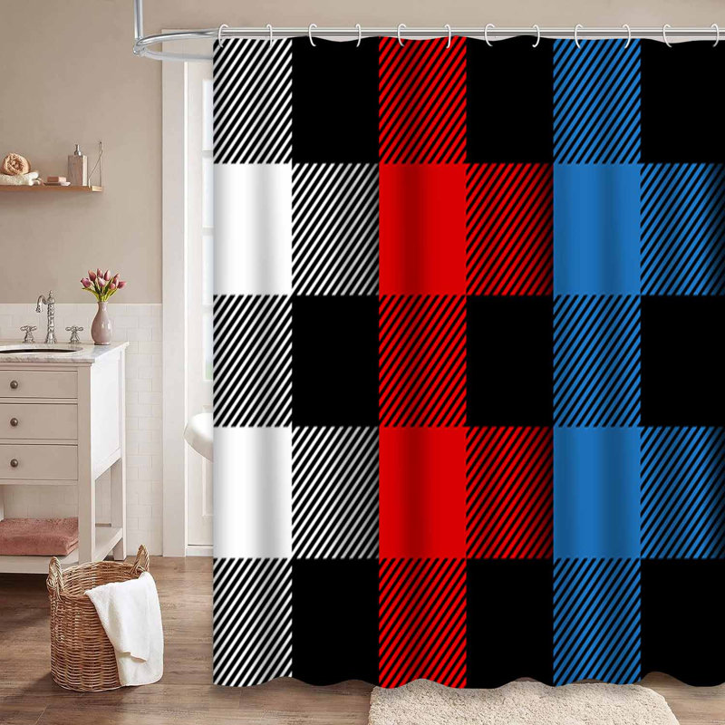 Rideau de douche avec 12 crochets Lumberjack, L 72 po x l 84 po