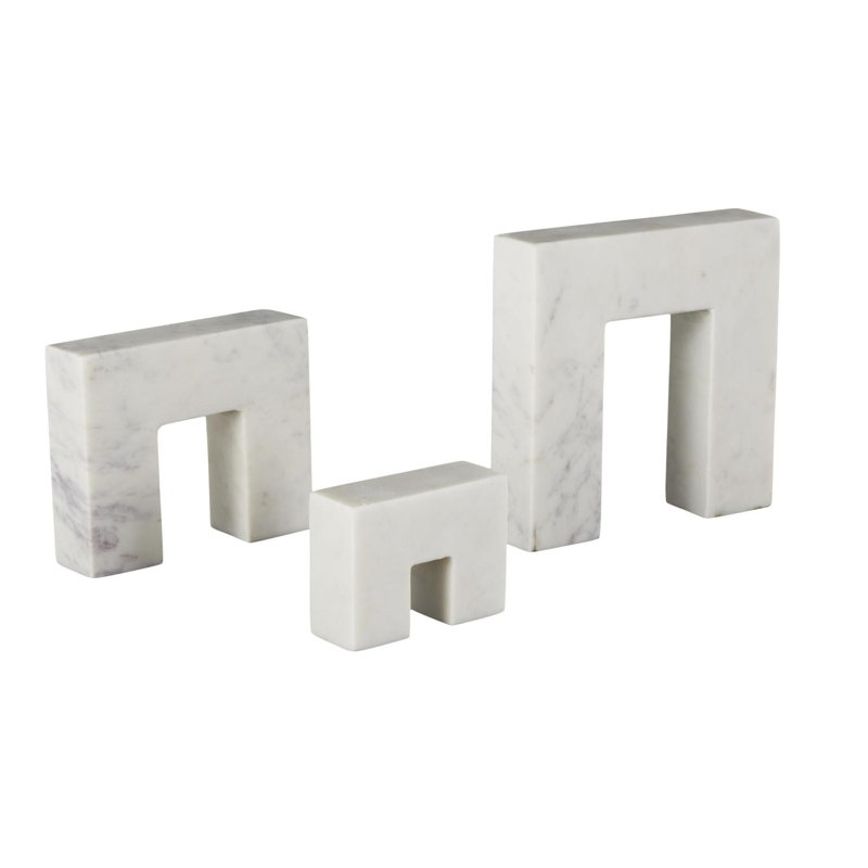 Cole And Grey Marble Square Abstract Sculpture