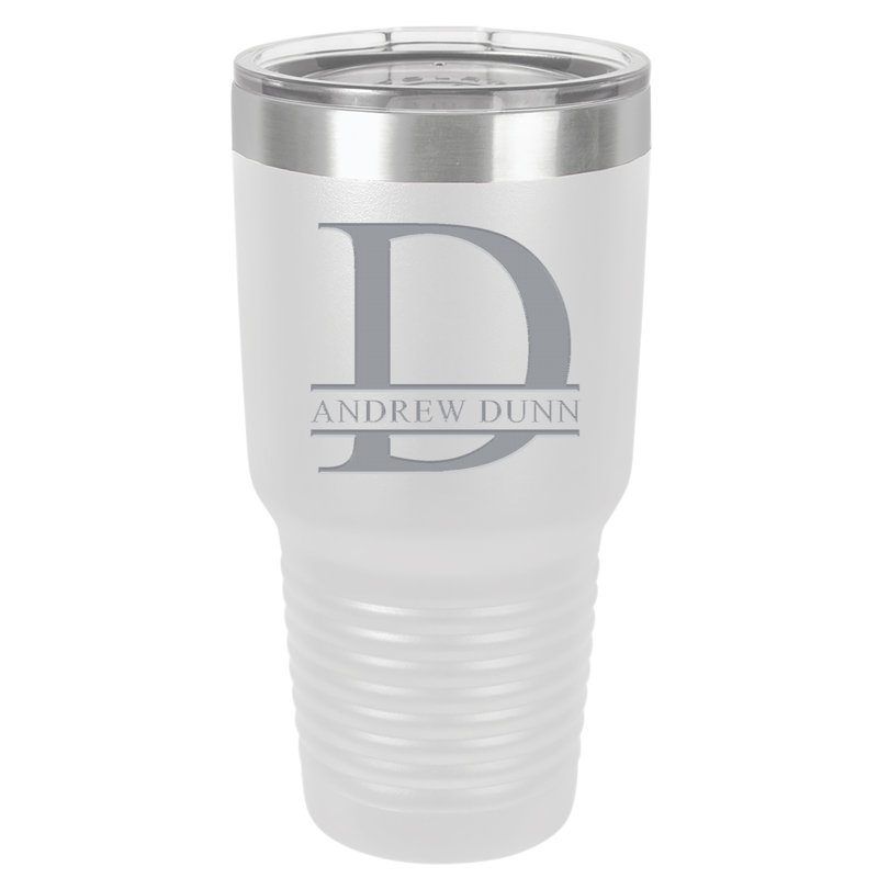 30 oz. Gobelet de voyage en acier inoxydable isolé sous vide, Blanc, Oui