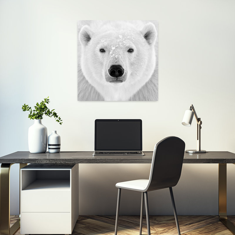 Ours polaire, art contemporain de la faune, H 18 po x l 18 po