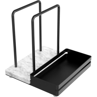 Marble Napkin Holder for Table with Salt and Pepper Shakers Caddy