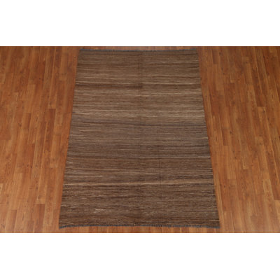 One-of-a-Kind 4'8" x 6'4" New Age Rectangle Wool Area Rug in Brown